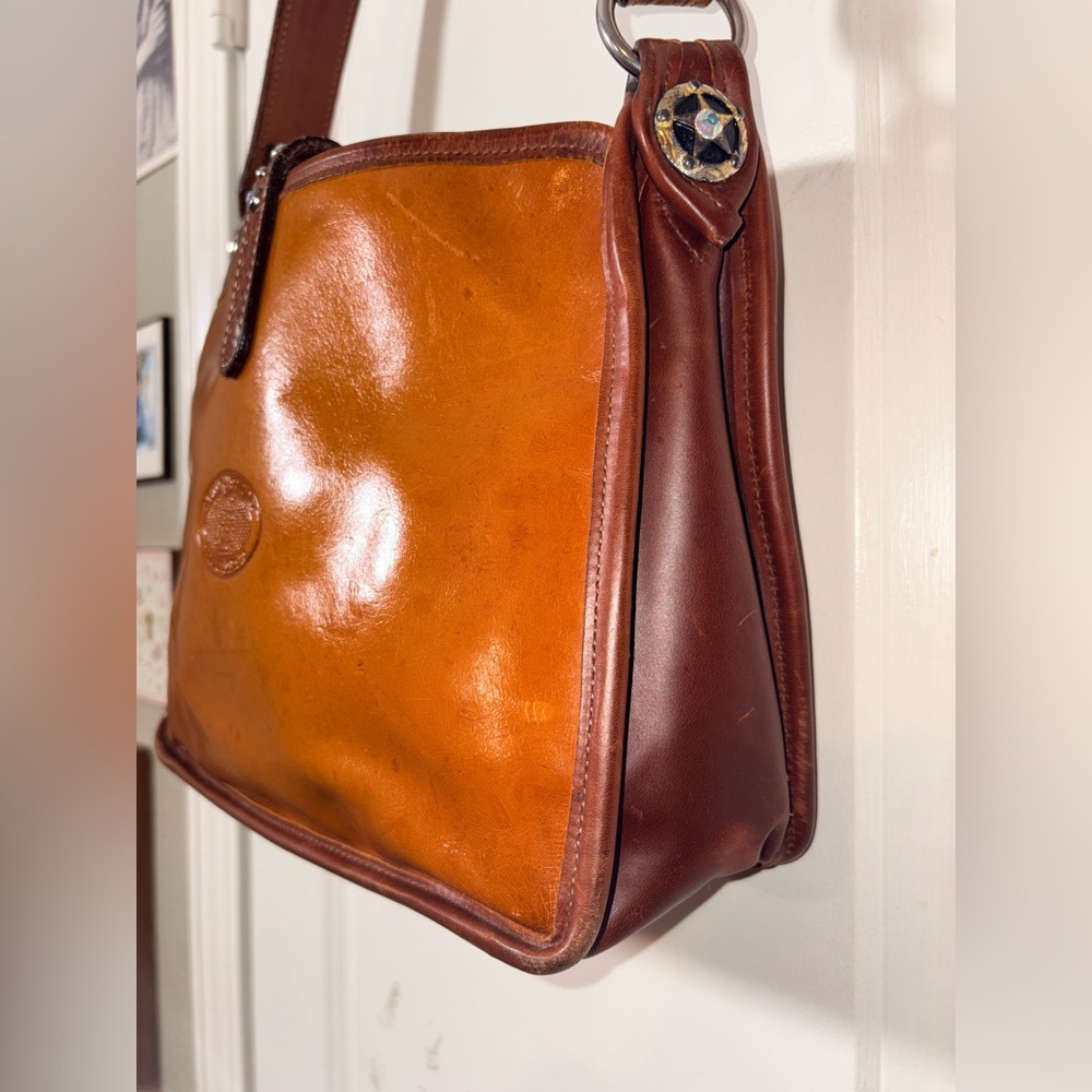 Double J Saddlery Hand-Tooled Leather Cowhide Crystal Western Shoulder Bag - Picture 11 of 16